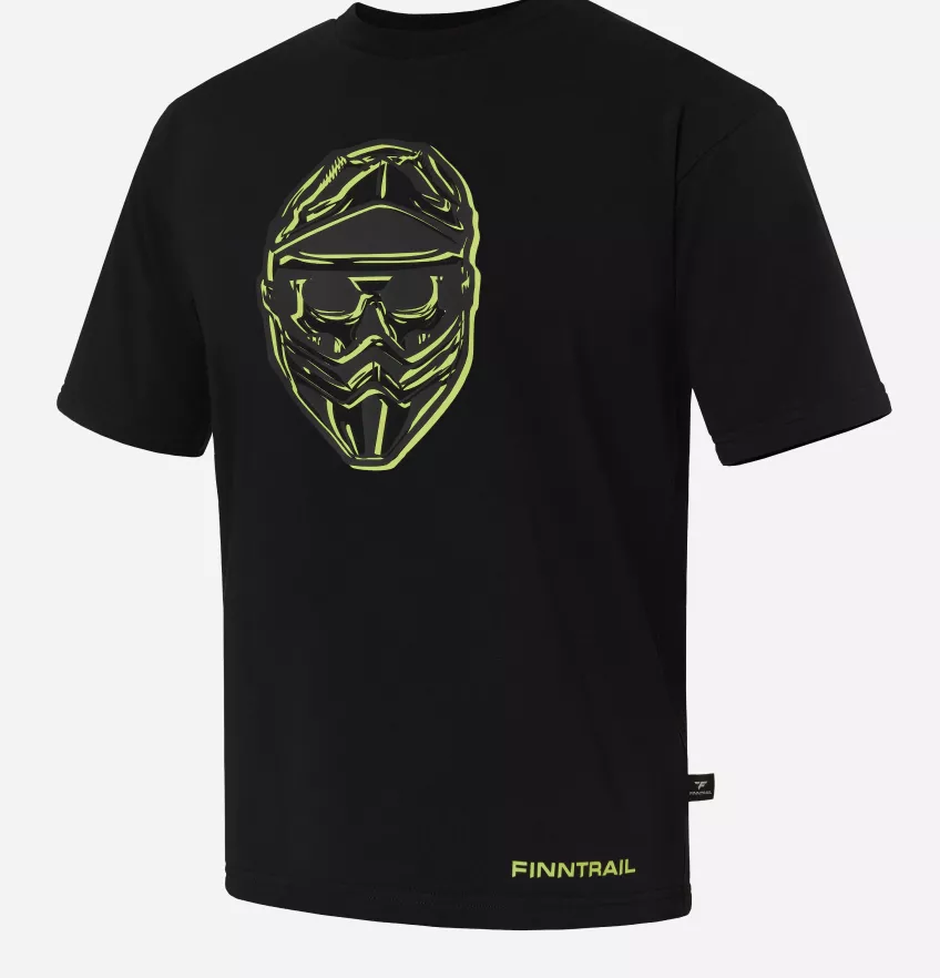 Футболка FINNTRAIL Helmet Black Yellow 2025 Футболка FINNTRAIL Helmet Black Yellow 2025