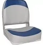 Сиденье мягкое складное серое-синее