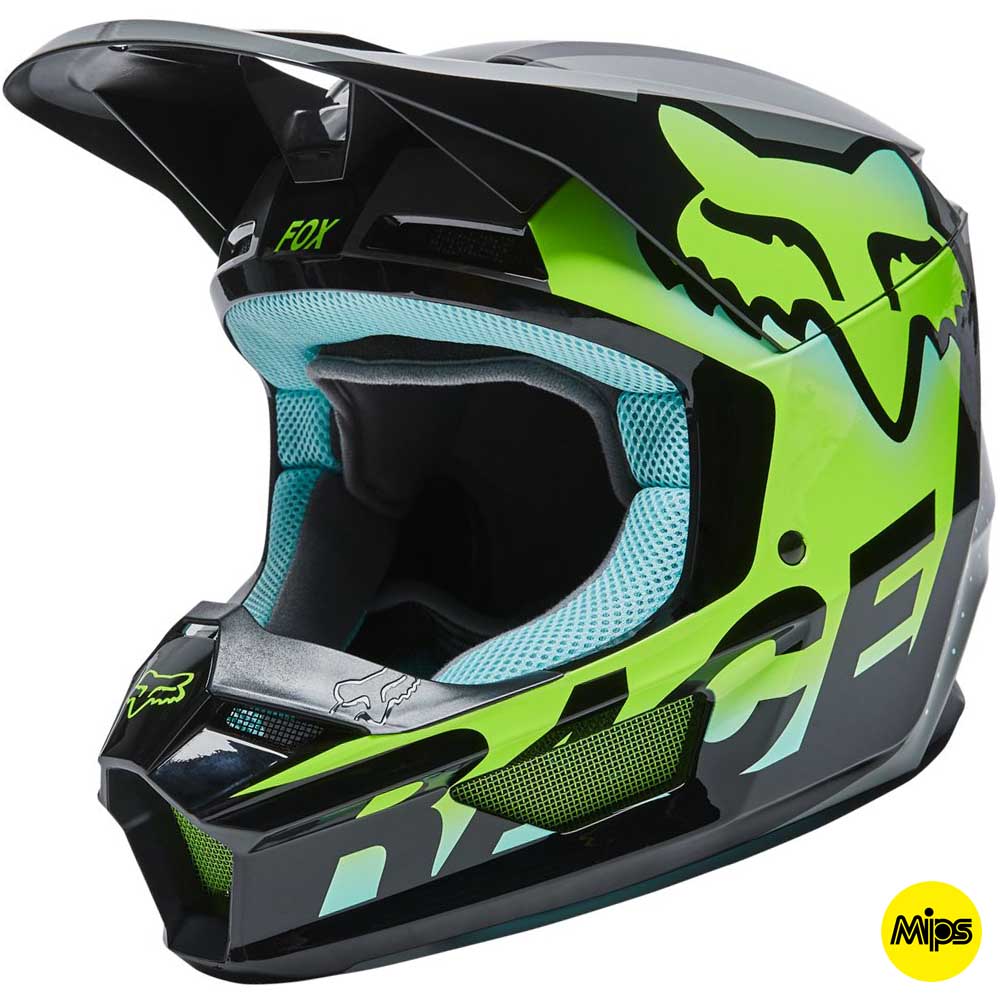 Шлем кроссовый FOX V1 Trice Helmet Teal 2022 Шлем кроссовый FOX V1 Trice Helmet Teal 2022
