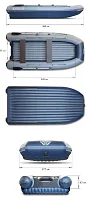 Лодка надувная ПВХ Флагман DK 380 AIR (Серо-синий)