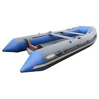 Лодка надувная ПВХ REEF Triton 390НД (Серый + синий)