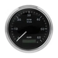 Прибор контроля оборотов двигателя (тахометр) 0-6000 об/мин. со счетчиком моточасов KUS/Tainor