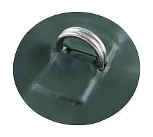 Кольцо D-образное двойное малой с зеленой накладкой