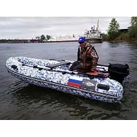 Лодка надувная ПВХ Стриж 360 SUPERJET (Фальшборт стандарт/бронирование/слань) (Серый)