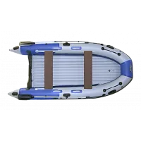 Лодка надувная ПВХ REEF SKAT 400NDFI (Серый + синий)