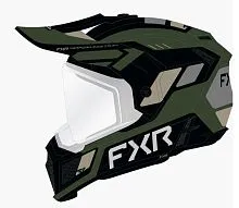 Шлем кроссовый FXR Clutch w/ E Shield Black Army с подогревом 2026