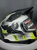Шлем кроссовый с подогревом RSX Iceman (H-331) Winter White Green 2025