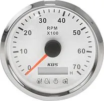 Прибор контроля оборотов двигателя (тахометр) 0-7000 об/мин. с аварийной сигнализацией KUS/Tainor бе
