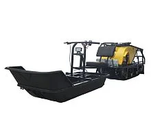 Модуль Толкач к мотобуксировщику Рыбак с длинными подшитыми санями и отбойником