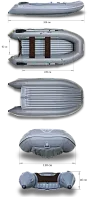Лодка надувная ПВХ Флагман 320 (Серо-синий)