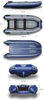 Лодка надувная ПВХ Флагман 380 (Серо-синий)