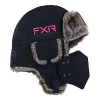 Шапка FXR Trapper Black Elec Pink 2023