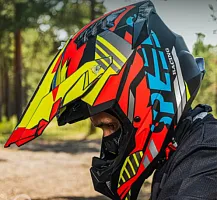 Шлем кроссовый WLT 189 Black Yellow Red Matt 2026