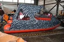 Тент ходовой трансформер комби на лодку Абакан 380 фальшборт камыш ТВЛ