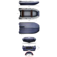 Лодка надувная ПВХ Флагман DK 380 JET (Серо-синий)