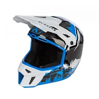 Шлем кроссовый KLIM F3 Carbon Helmet ECE MD DNA Electric Blue Lemonade - White