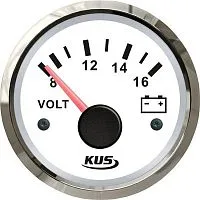 Прибор контроля напряжения (вольтметр) 8-16V KUS/Tainor белый 