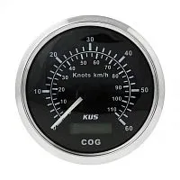 Прибор контроля скорости (спидометр) 0-60 уз. аналоговый с модулем GPS KUS/Tainor черный 
