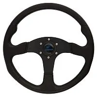 Колесо рулевое D340 мм черный алюминий+полиуретан