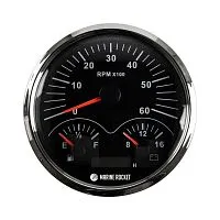 Прибор контроля мультифункциональный (тахометр, вольтметр, уровень топлива, моточасы) Marine Rocket