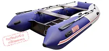 Лодка надувная ПВХ Хантер СТЕЛС 375 (Синий + белый)