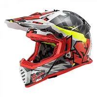 Шлем кроссовый LS2 MX437 FAST CRUSHER Black Red 2024