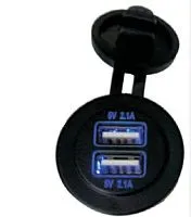 Панель для USB круглая с двумя разъемами