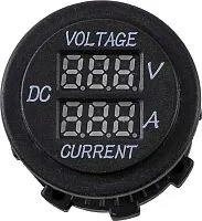 Прибор контроля напряжения (вольтметр) и силы тока (амперметр) 6-30V и 0-10А AES черный 