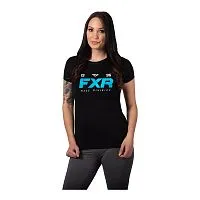 Футболка женская FXR Team Black Sky Blue 2021 