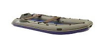Лодка надувная ПВХ Выдра 380 Jet (транец, фальшборт) (Зеленый)