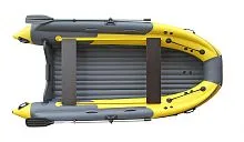 Лодка надувная ПВХ REEF SKAT 370 (Желтый + темно-серый)
