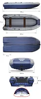 Лодка надувная ПВХ Флагман DK 390 IGLA JET (Серо-синий)
