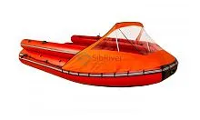 Носовой тент с окнами красный (АБ-380,420 jet/Allaska-Tonna470.52 (фальшборт))