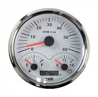 Прибор контроля мультифункциональный (тахометр, вольтметр, уровень топлива) KUS/Tainor чер