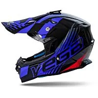 Шлем кроссовый VEGA V-FLO Black Blue Red 2023