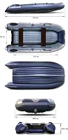 Лодка надувная ПВХ Флагман 400 U (Серо-синий)
