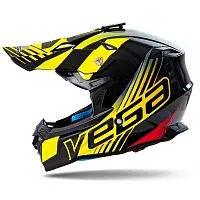 Шлем кроссовый VEGA V-FLO Black Yellow Red 2023