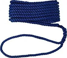 Трос швартовый с огоном 12мм х 6,1м нейлон синий Skipper