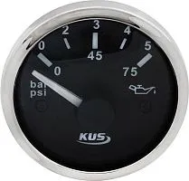 Прибор контроля давления масла 0-5 бар (10-184 Ом) KUS/Tainor черный 