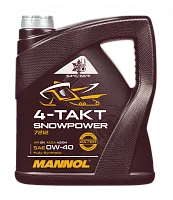 Масло Mannol SNOWPOWER 4Т 0W-40 Cинтетическое моторное 4л (для снегохода) 