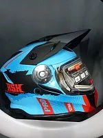 Шлем кроссовый с подогревом RSX Iceman (H-331) Winter Black Red 2025