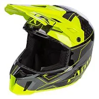 Шлем кроссовый KLIM F3 Carbon Helmet ECE Velocity Black Hi-Vis 2024