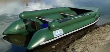 Лодка надувная ПВХ Выдра 330 Jet (транец, фальшборт) (Зеленый)