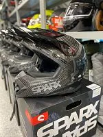 Шлем кроссовый SPARX Nix Carbon 3K Black Grey 2026