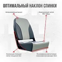 Кресло в лодку/катер NovgGray (Серое)