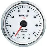 Прибор контроля оборотов двигателя (тахометр) 0-7000 об/мин. TOHATSU белый (оригинал)