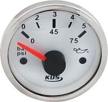 Прибор контроля давления масла 0-5 бар (10-184 Ом) KUS/Tainor белый