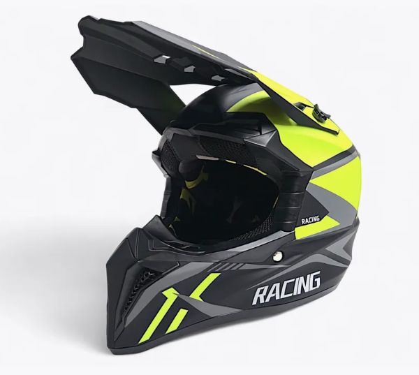 Шлем кроссовый RH127 Matt Black Green 2025 Шлем кроссовый RH127 Matt Black Green 2025