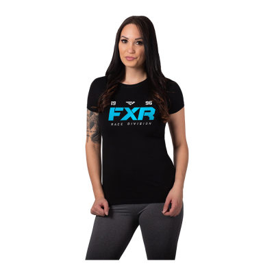 Футболка женская FXR Team Black Sky Blue 2021 Футболка женская FXR Team Black Sky Blue 2021