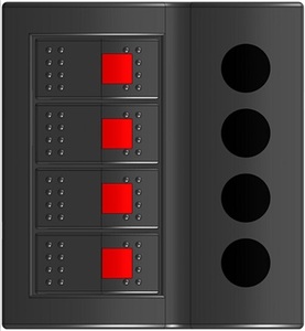 Панель электрическая 4 переключателя с красной светодиодной подсветкой Панель электрическая 4 переключателя с красной светодиодной подсветкой